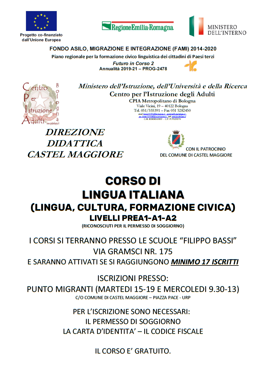 Corso Di Lingua Italiana Comune Di Castel Maggiore