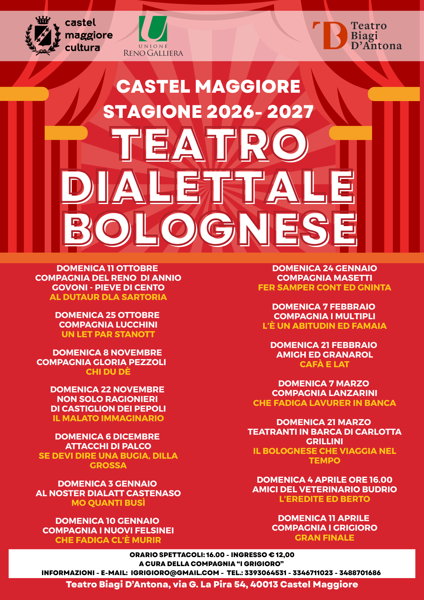 Programma Teatro Dialettale 2026-2027