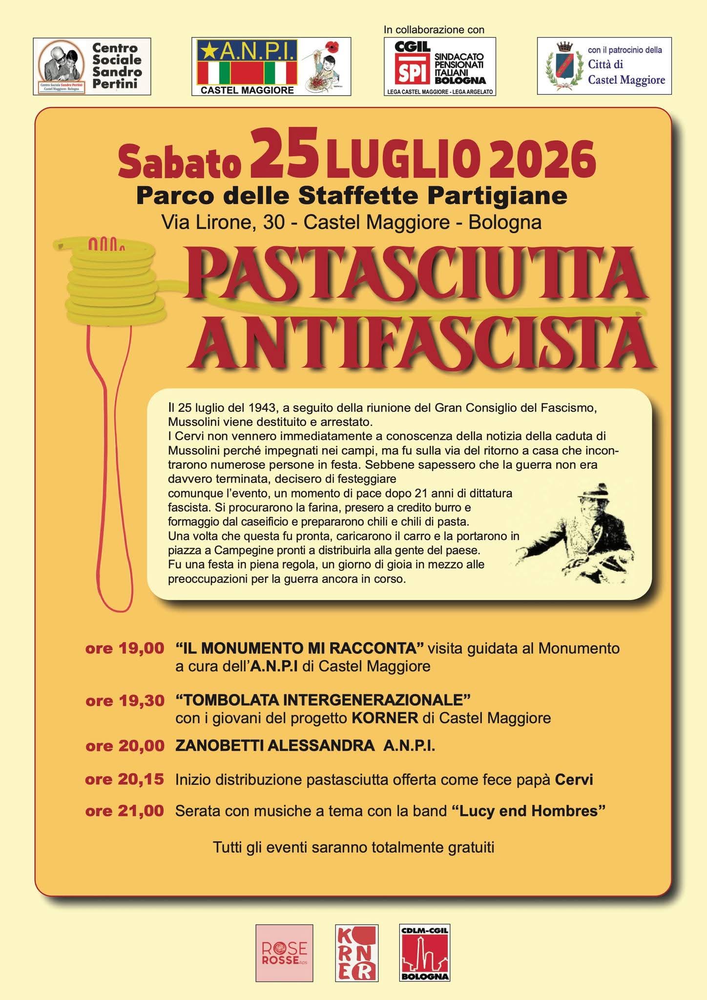 Locandina Pastasciutta Antifascista